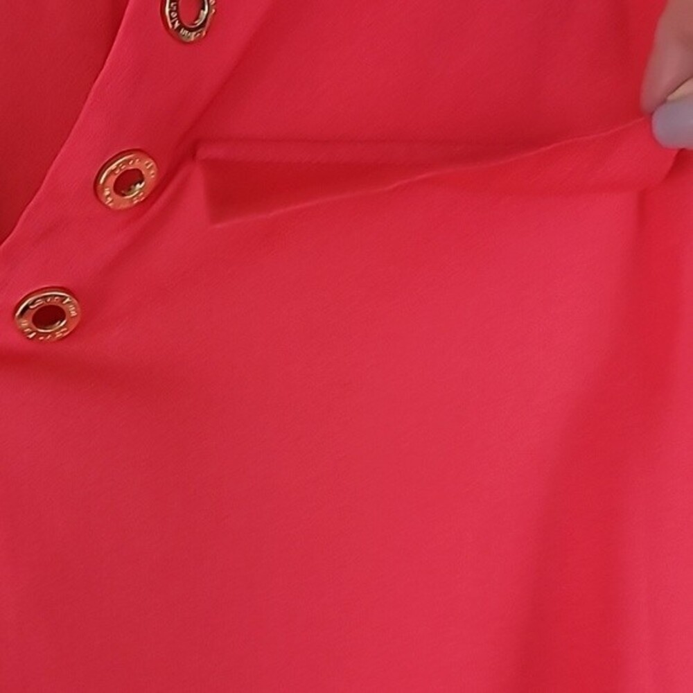 Calvin Klein Coral Long Sleeve V-neck Top. Size Medium - Picture 5 of 10